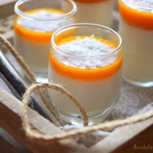 Panna cotta au lait de coco coulis de mangue