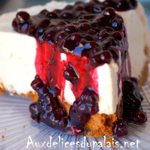 Cheese cake au coulis de myrtilles