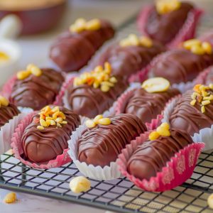 Dattes au chocolat fourrées au beurre de cacahuètes