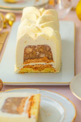 Recette bûche poire vanille et praliné