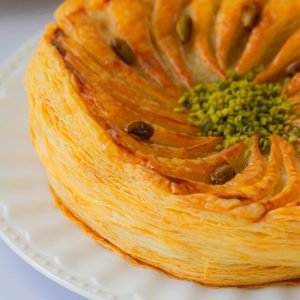 Galette des rois pistache et fleur d’oranger