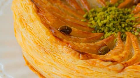 Galette des rois pistache et fleur d'oranger