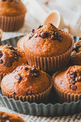 Muffins banane pépites de chocolat (banana bread)