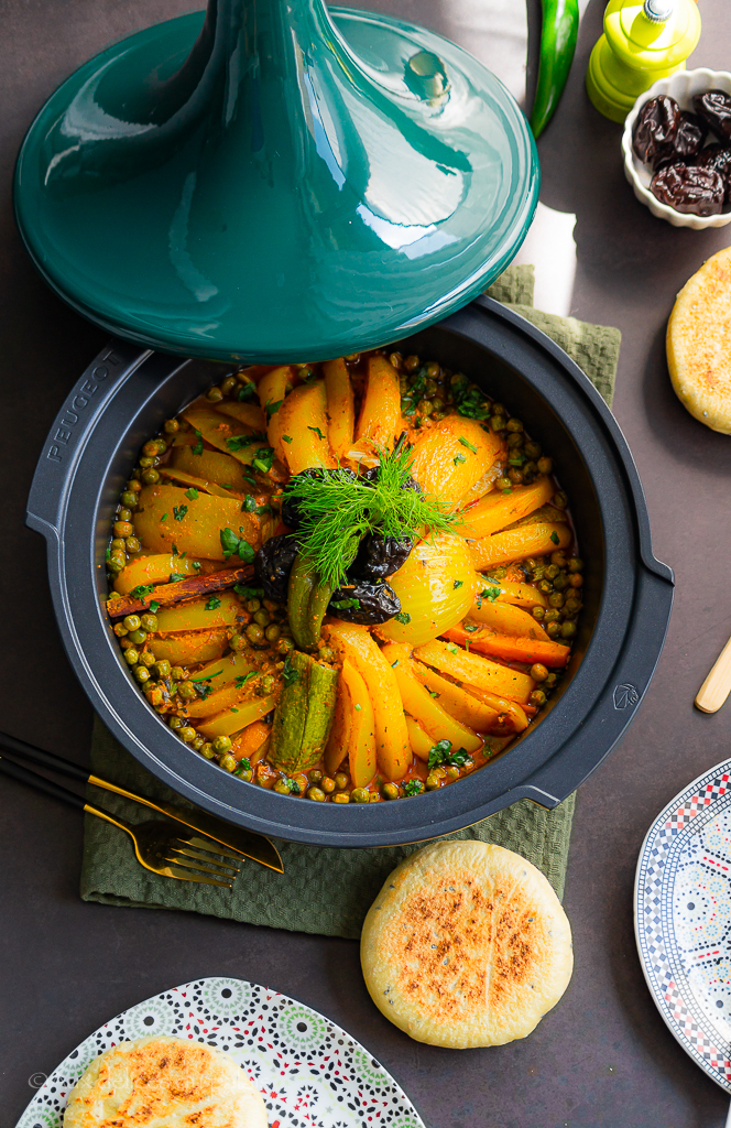 Tajine de légumes aux pruneaux (végétarien)