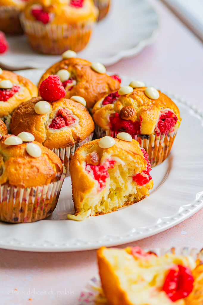 recette madeleine chocolat blanc framboise