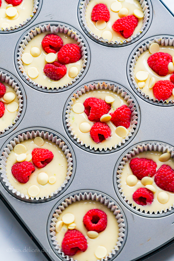 recette moelleux framboise chocolat blanc