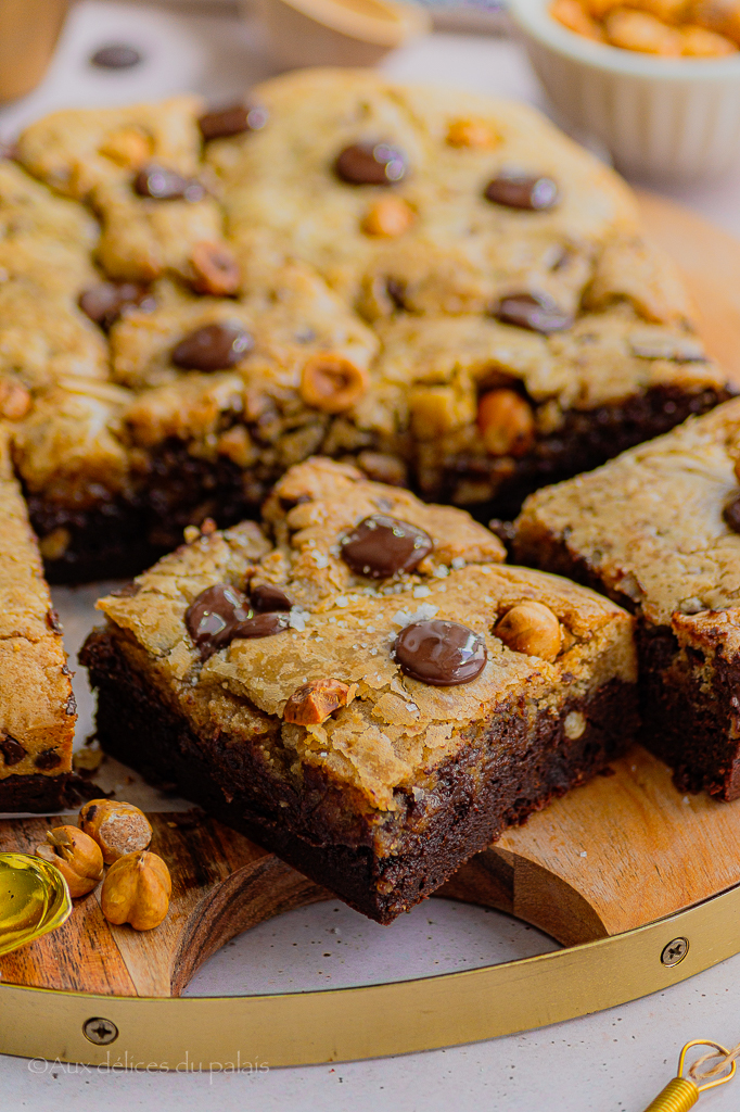 Brookies recette gâteau (mi-brownie, mi-cookies)