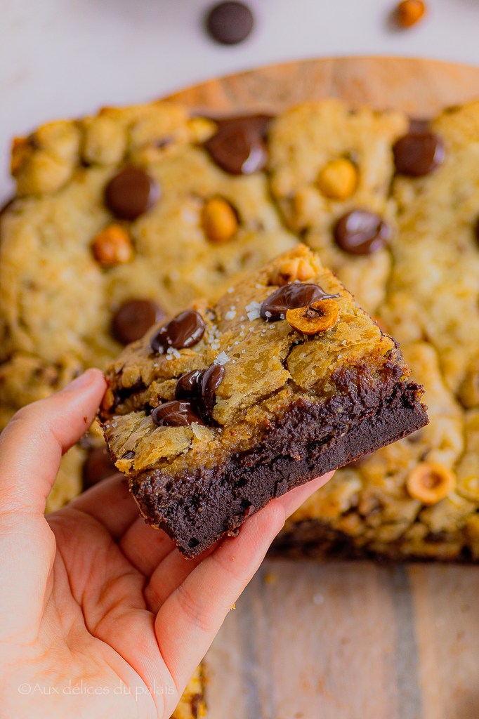 Brookies recette gâteau (mi-brownie, mi-cookies)