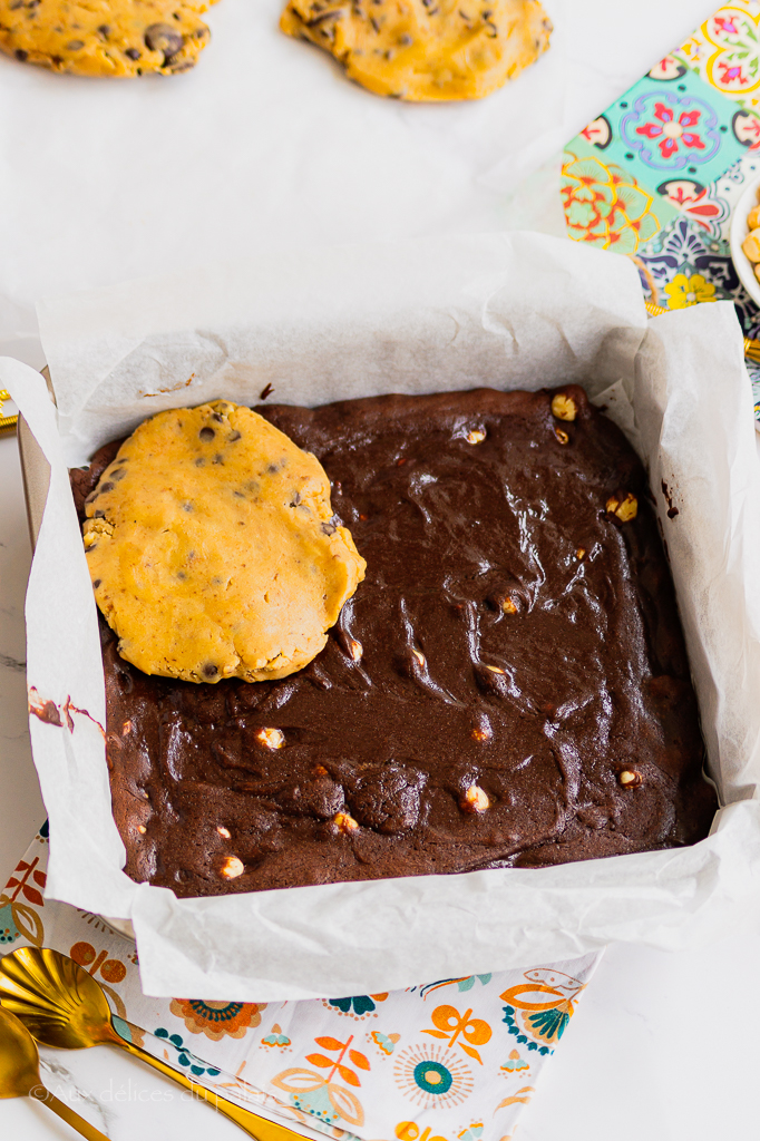 Brookies recette gâteau (mi-brownie, mi-cookies)