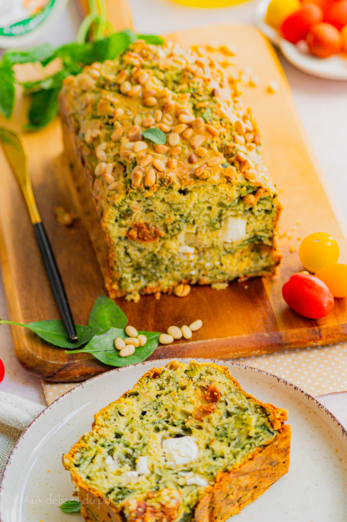 recette cake salé au pesto basilic et feta