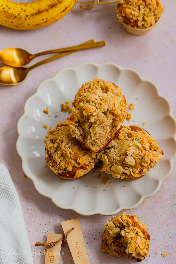 recette muffins au crumble et banane 