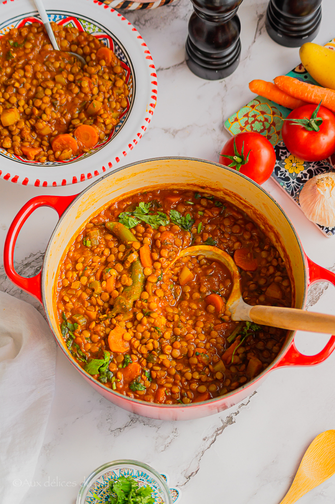 Recette Lentilles à la Marocaine (sans viande)