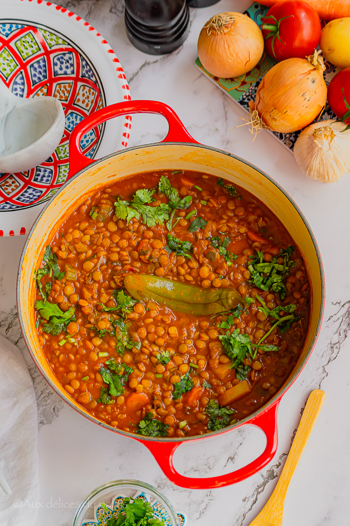 Recette Lentilles à la Marocaine (sans viande)