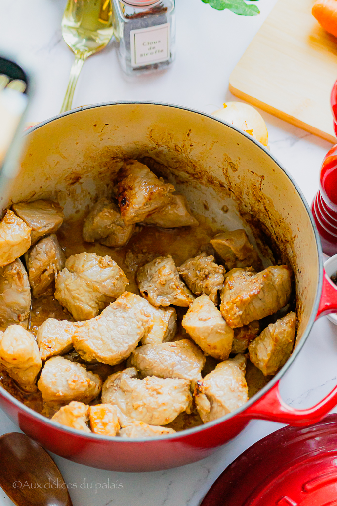 recette veau sauté à la crème et champignons 