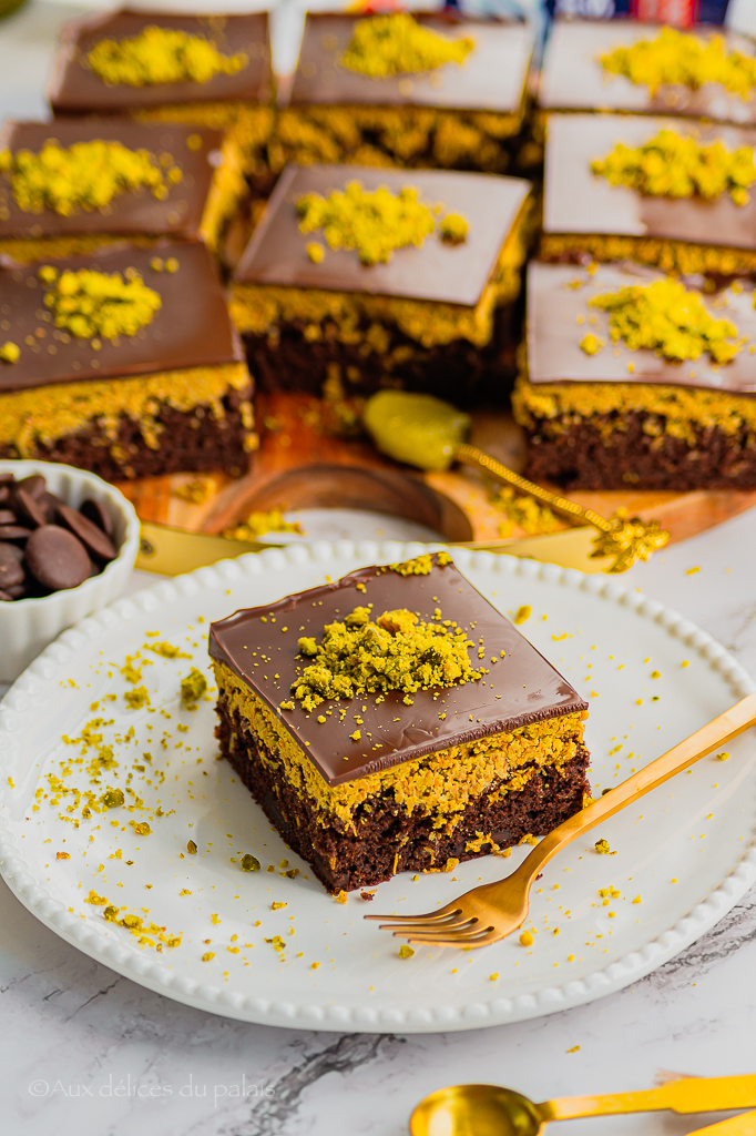 Brownie Kunafa Pistache et Chocolat