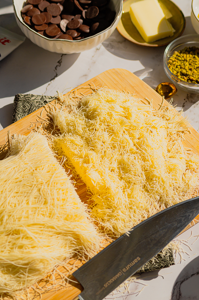 gâteau kunafa pistache kataif